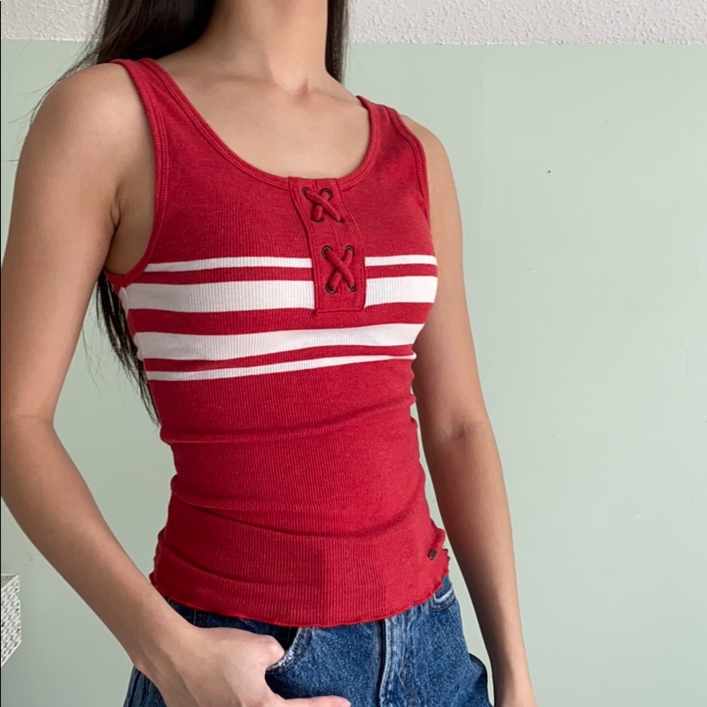 ⭐️ Red w/ white stripes tank top